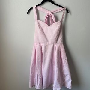 Lauren James Seersucker Dress Pink Seersucker M